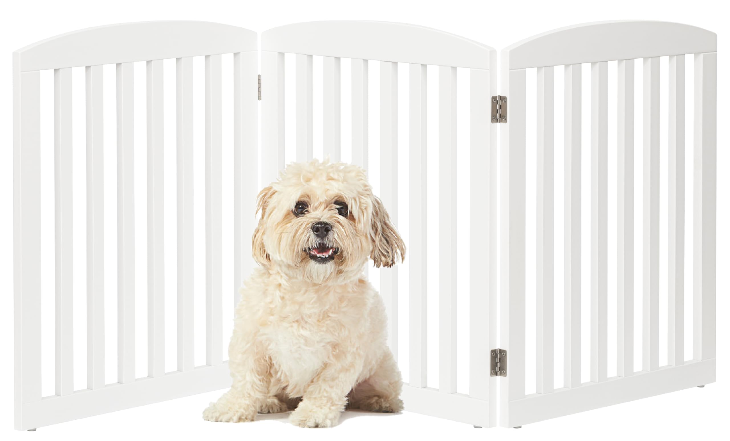 PAWLAND wooden dog gate in a 3-panel fold for open living spaces
