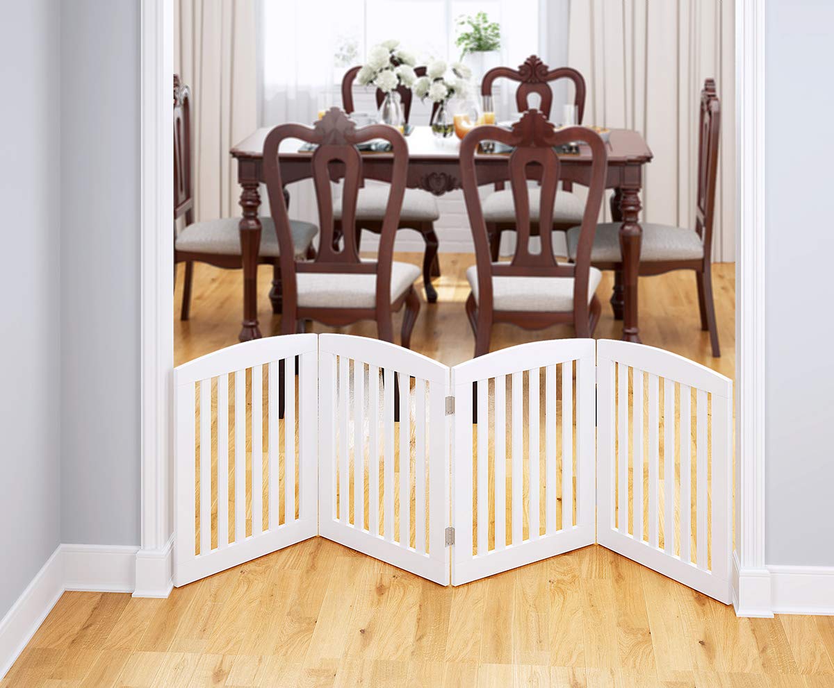 PAWLAND wooden gate in doorway setup with freestanding design