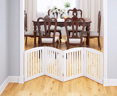 PAWLAND wooden gate in doorway setup with freestanding design