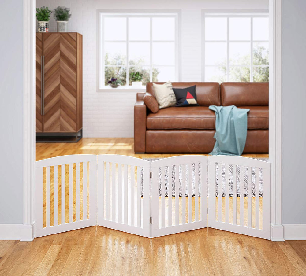 PAWLAND wooden gate extended in wide Z-shape for hallways