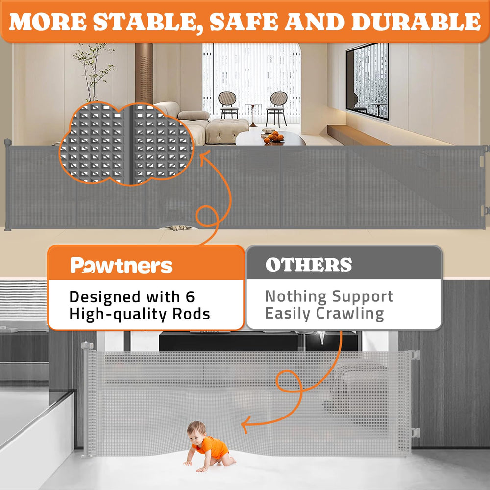 Pawtners 41-inch tall gate showing height above floor level.
