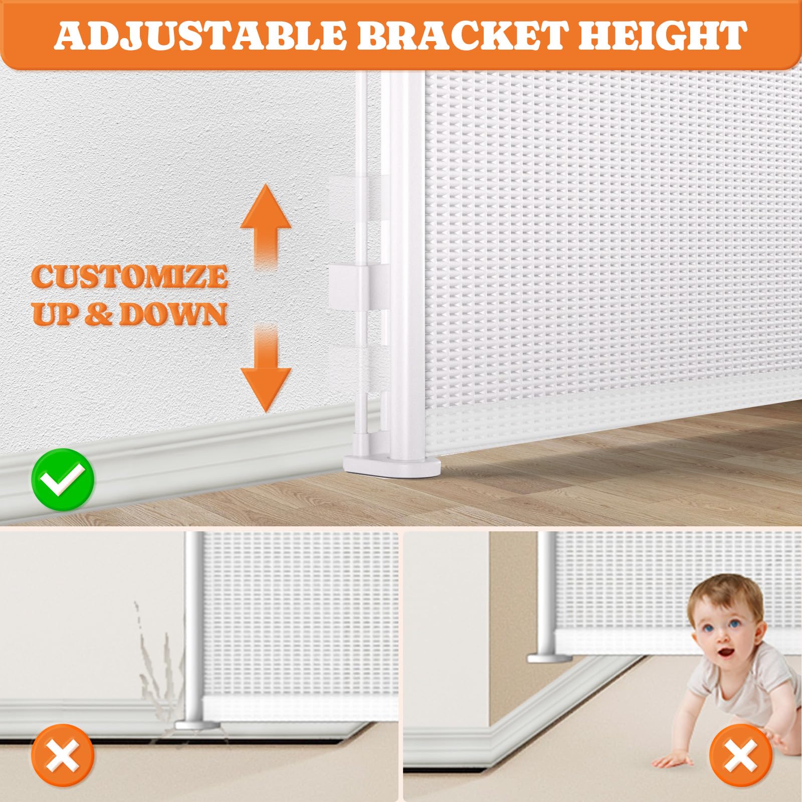 Pawtners adjustable baseboard bracket fits varied floors