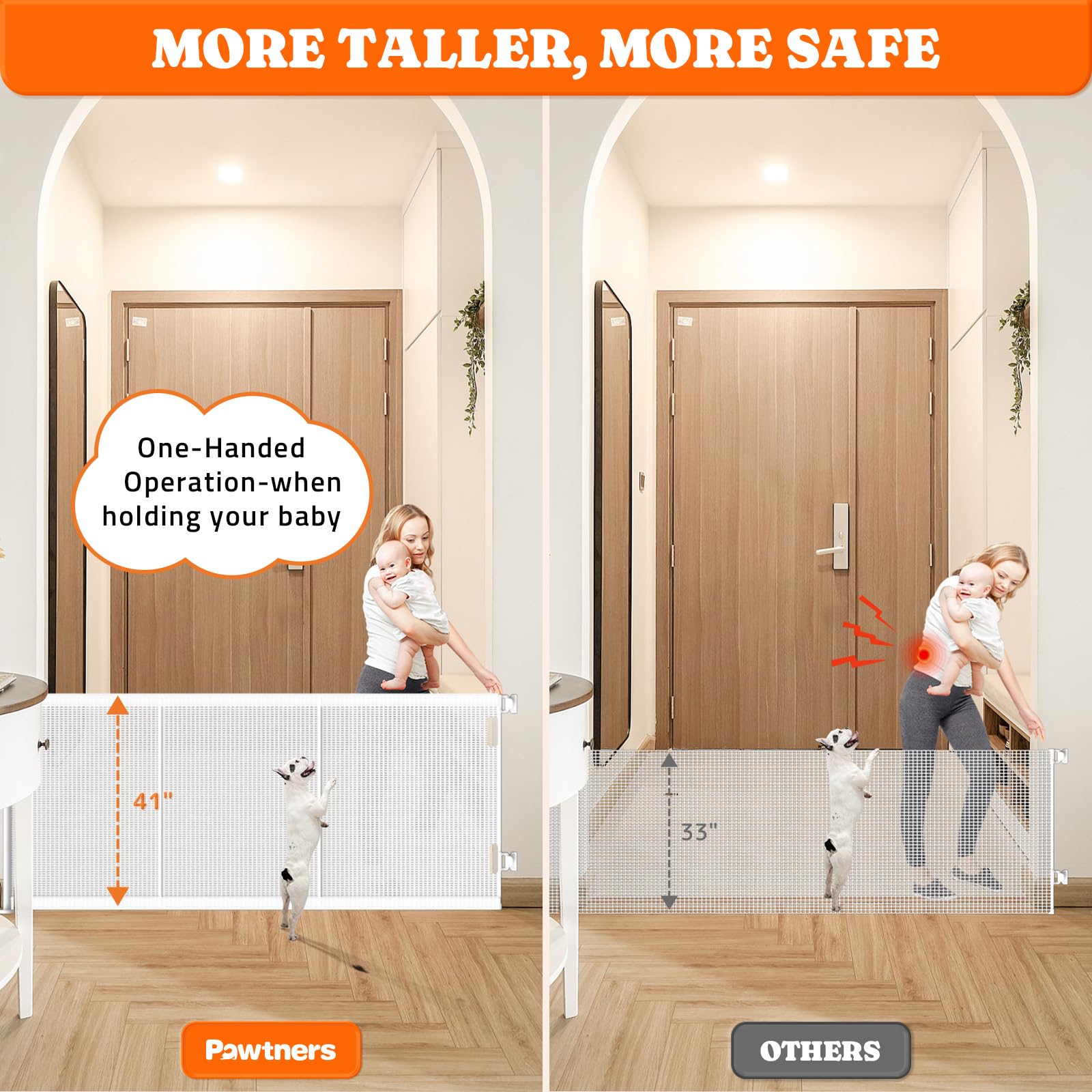 Pawtners gate with cat door for easy one-handed access
