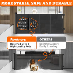 Pawtners three-rod support keeps mesh stable and durable.