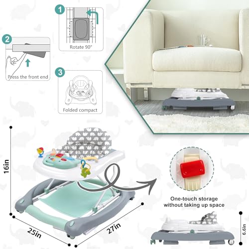 Pawtong adjustable-height walker growing with your baby.