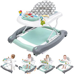 Pawtong foldable 5-in-1 walker in mint green for travel-friendly use.