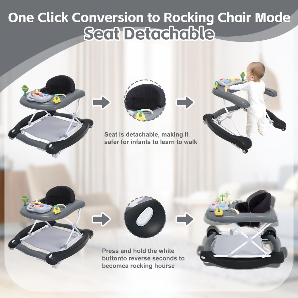 Pawtong foldable walker push mode for caregiver-guided mobility.