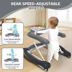 Pawtong foldable walker table mode ready for snacks and supervised meals.