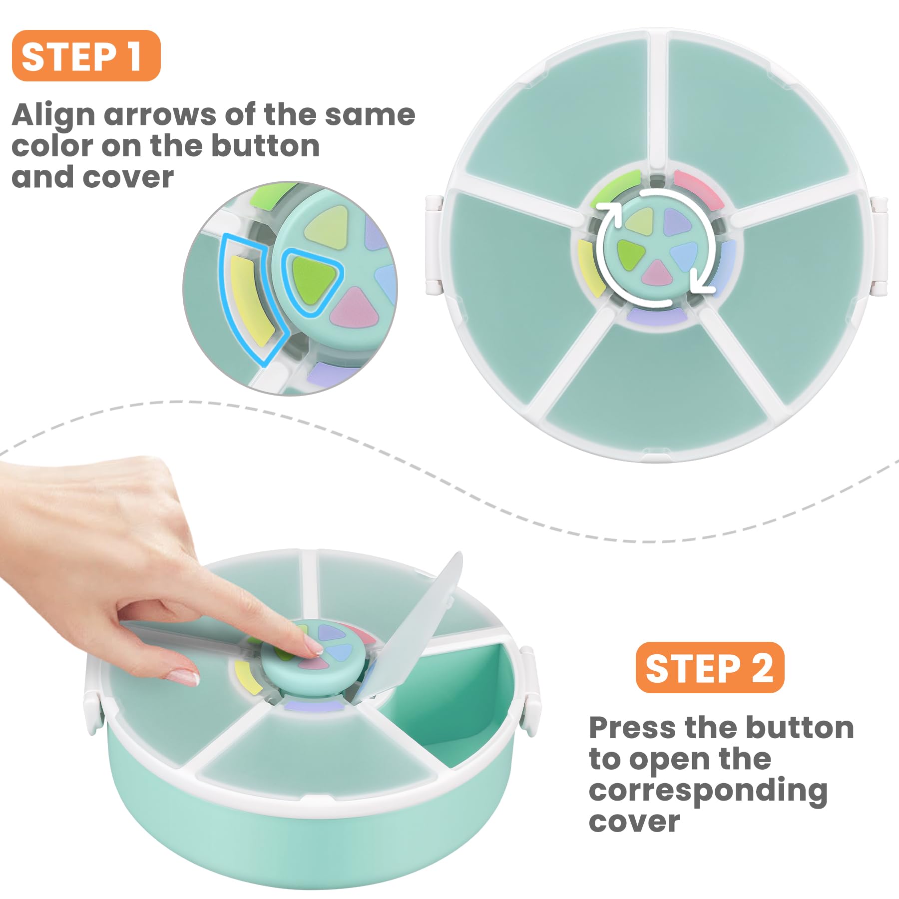Pawtong 5-compartment snack box keeps foods varied and easy to grab during travel.