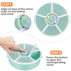 Pawtong 5-compartment snack box keeps foods varied and easy to grab during travel.