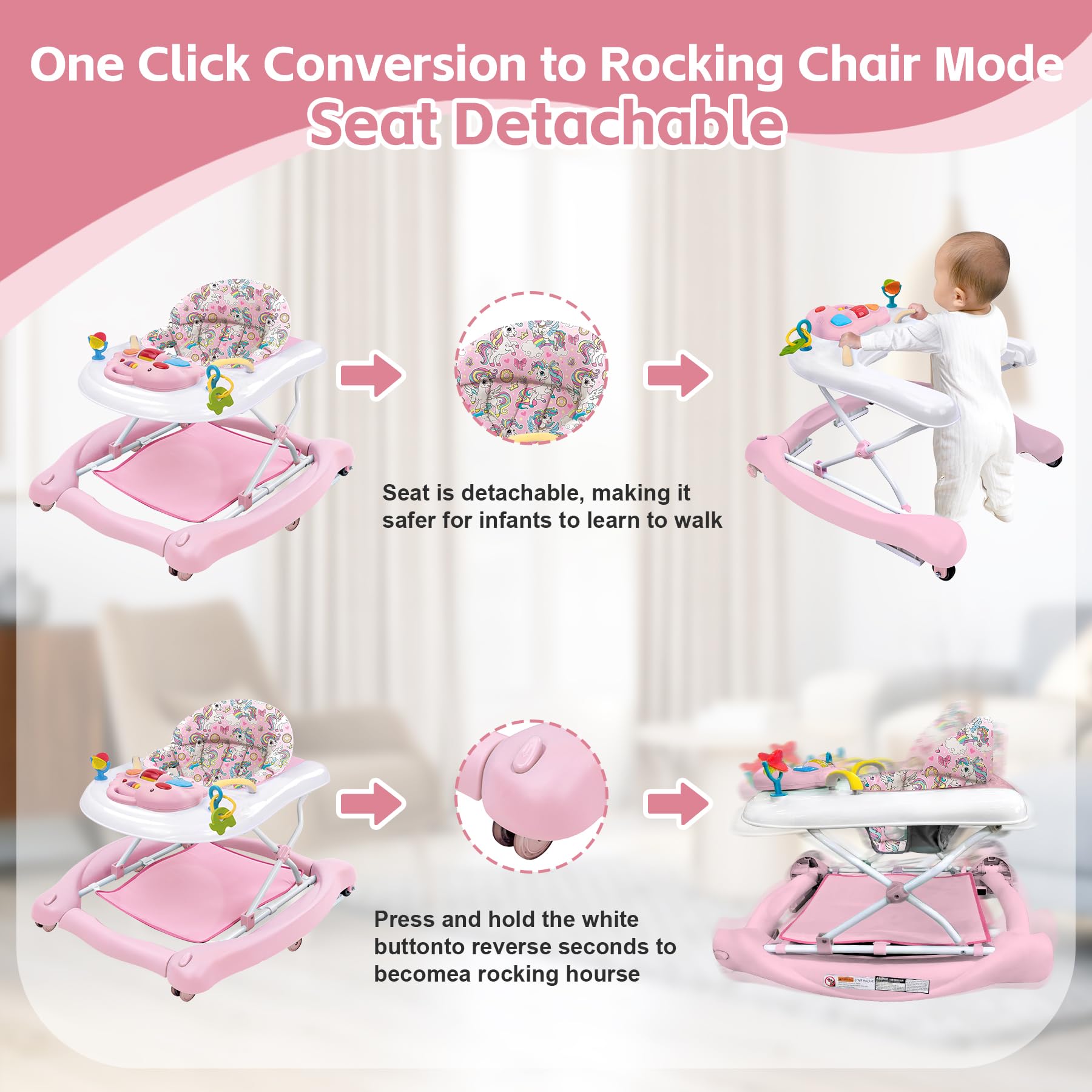 Pawtong seat-table mode provides snack time and play.