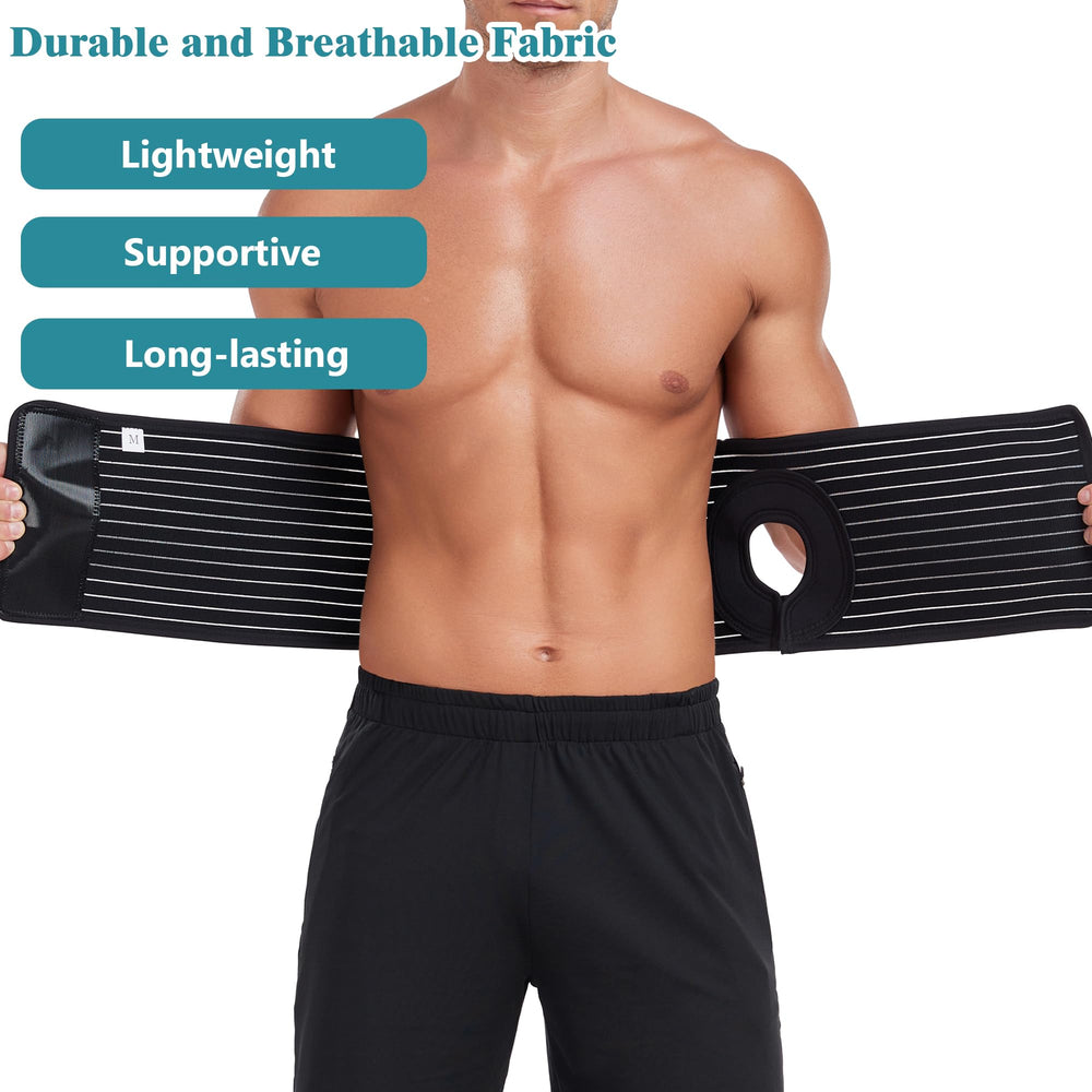 PAZ WEAN daily-wear ostomy belt compatible with common bag types.