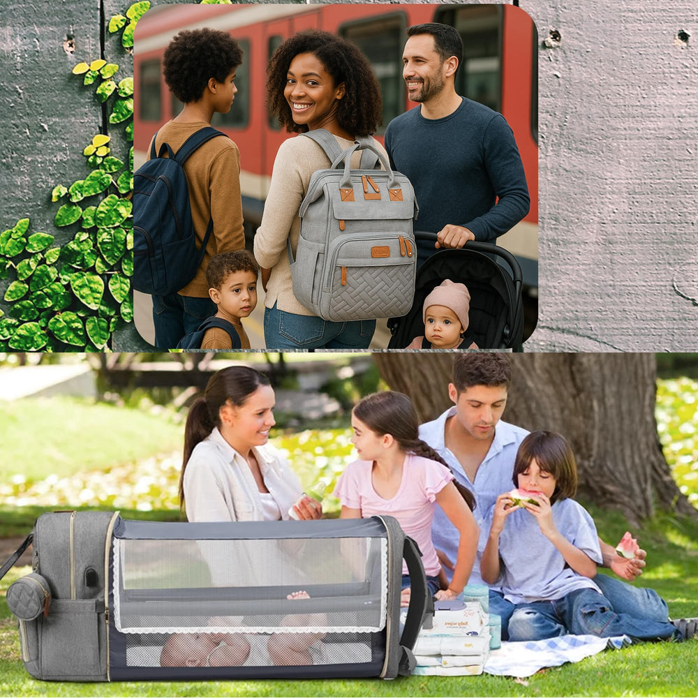 PBell quick-access wipes pockets speed up diaper changes on the go.