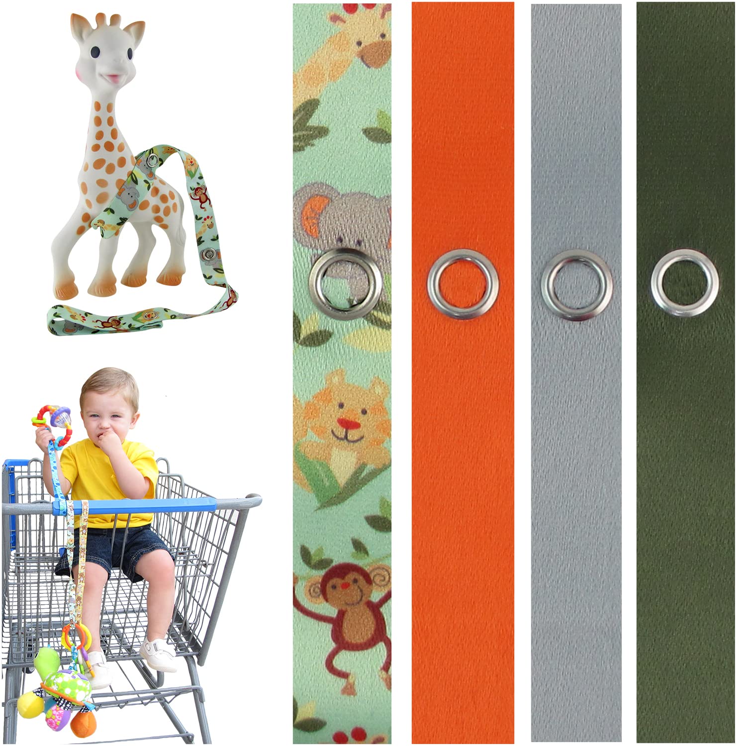 PBnJ Baby Toy Saver Strap teether clip keeps small toys within reach during teething sessions.