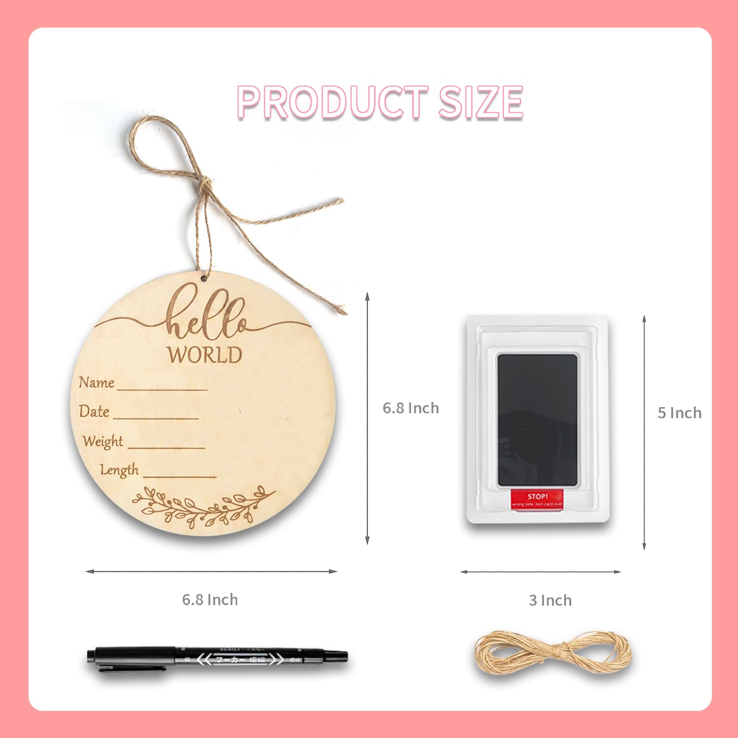 PDRYLY double-sided birth sign wooden prop for versatile newborn shoots and keepsakes.