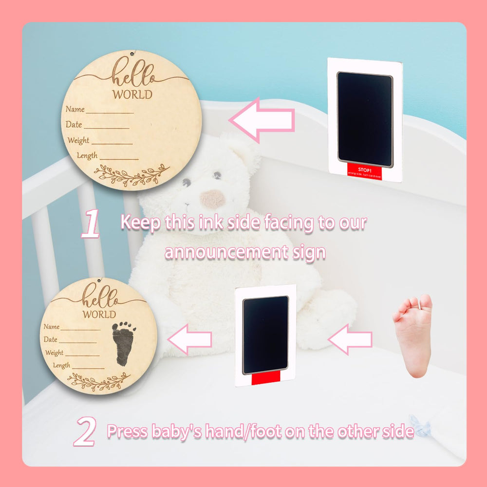 PDRYLY newborn hand-foot prints setup with safe surface for tiny art projects.