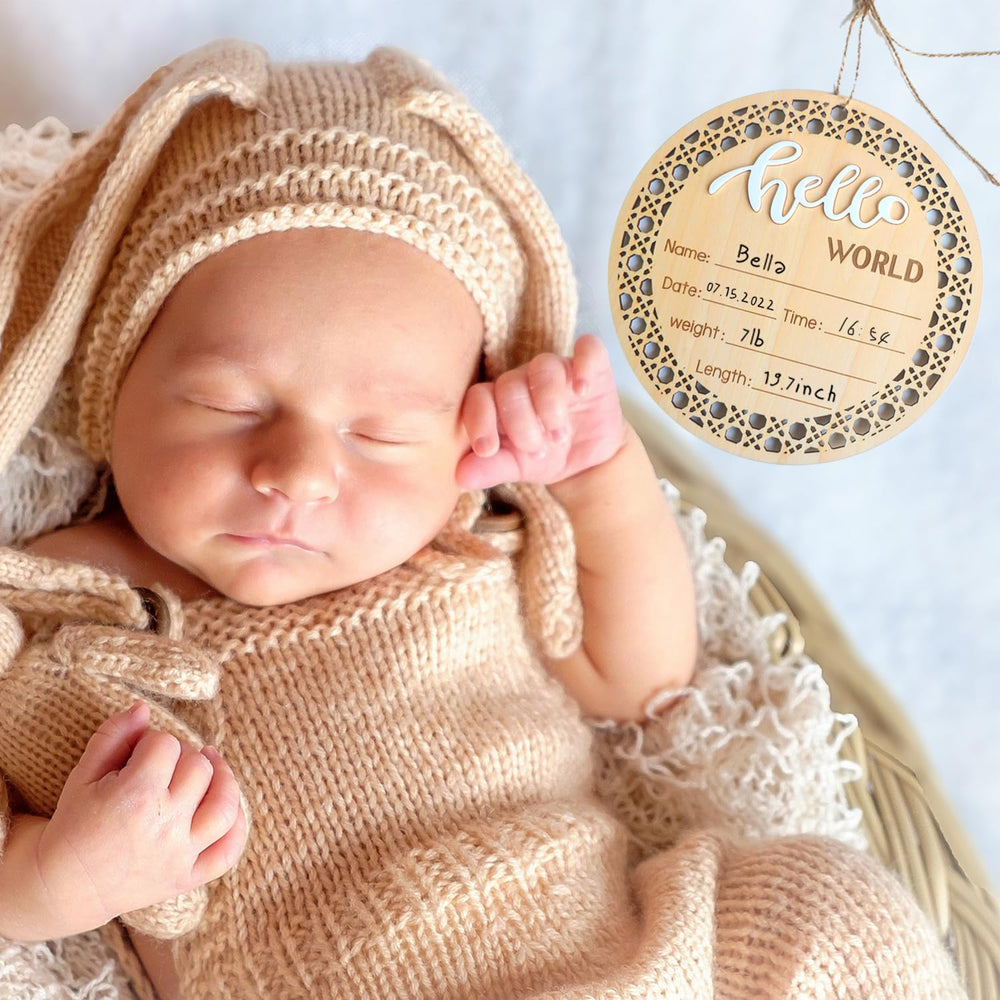 PDRYLY wooden double-sided newborn sign for versatile displays.