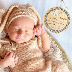 PDRYLY wooden double-sided newborn sign for versatile displays.