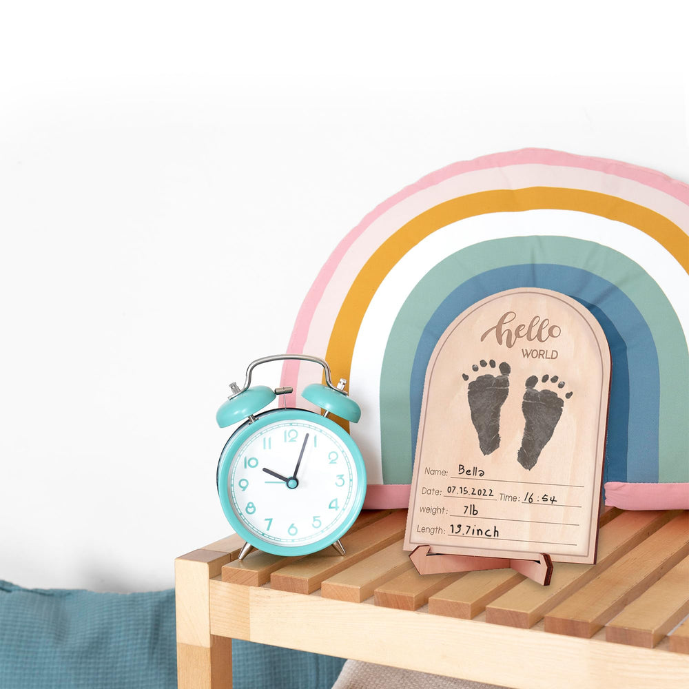 PDRYLY wood display board and stand provide stability.