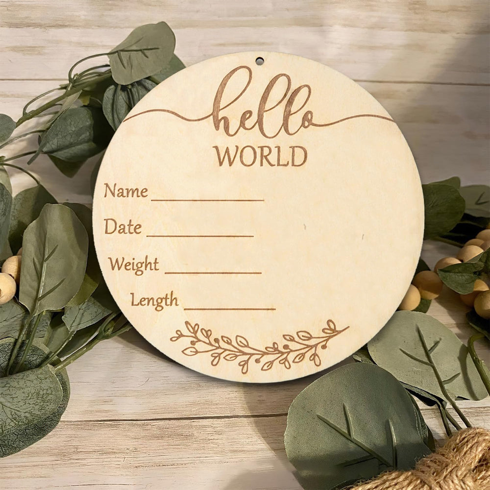 PDRYLY wooden birth sign 6.8-inch size ideal for milestone photos.