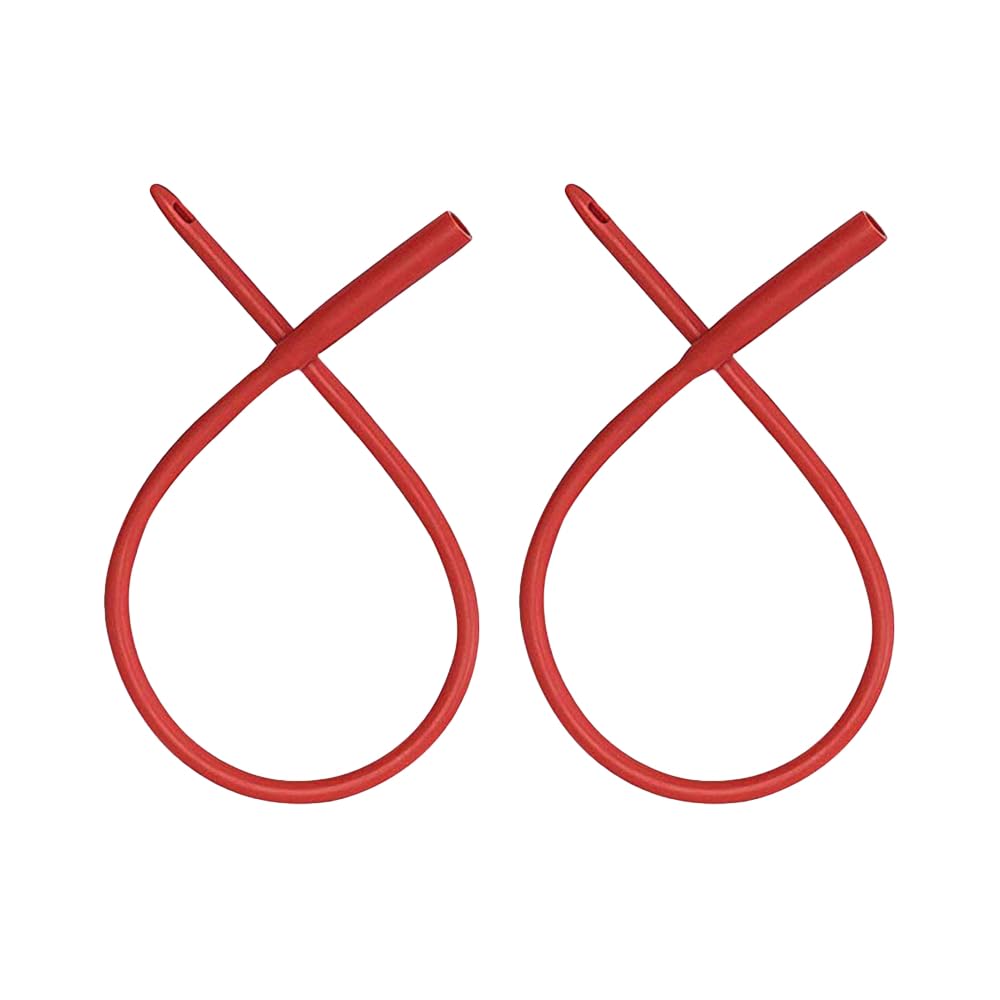 PE Premium Enema red latex catheter with 39.5 cm length for deeper reach.