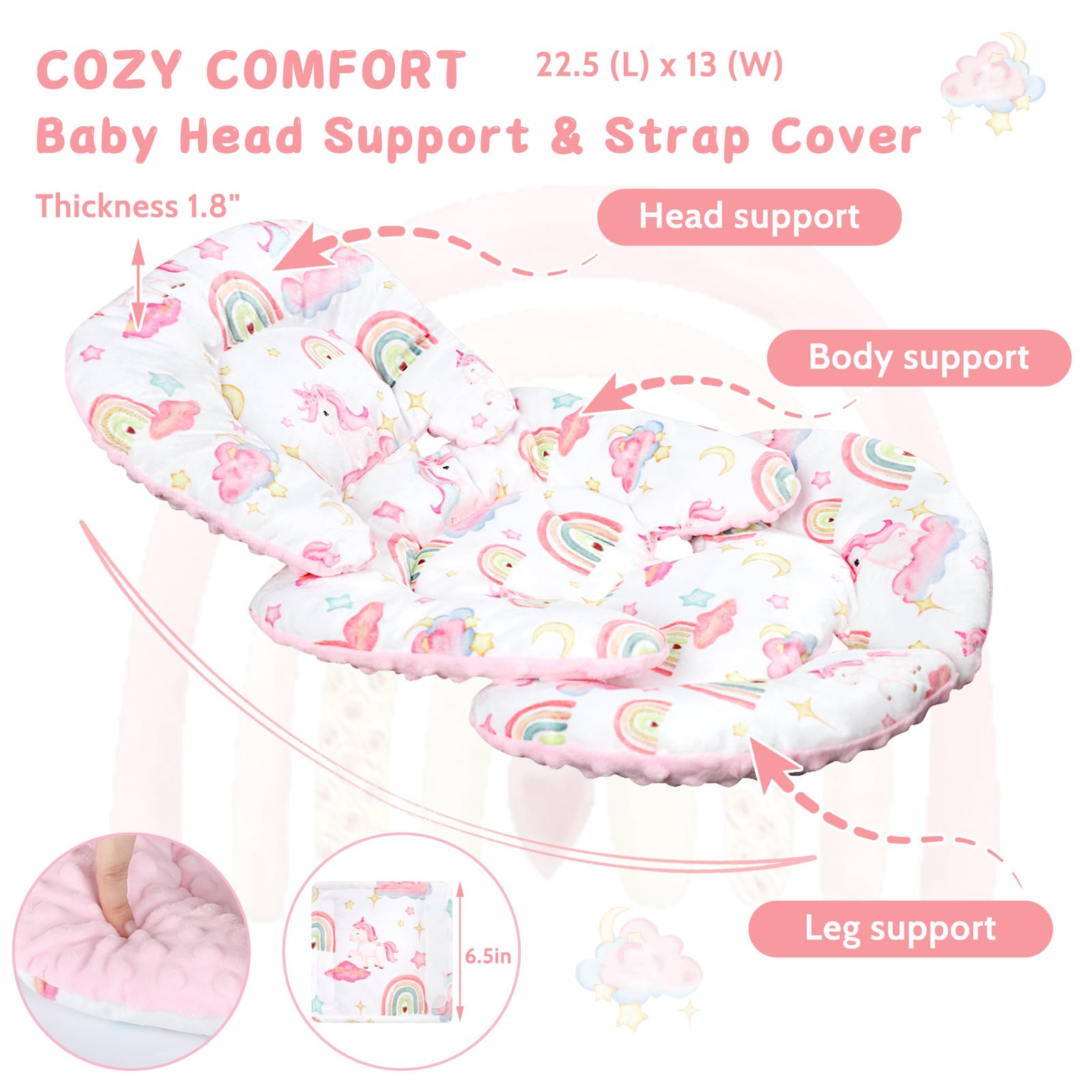 Pea Pod 3D soft Minky cushion delivers cozy padding for newborn comfort.