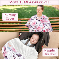 Pea Pod floral nursing cover blends style with multi-use practicality for parents.