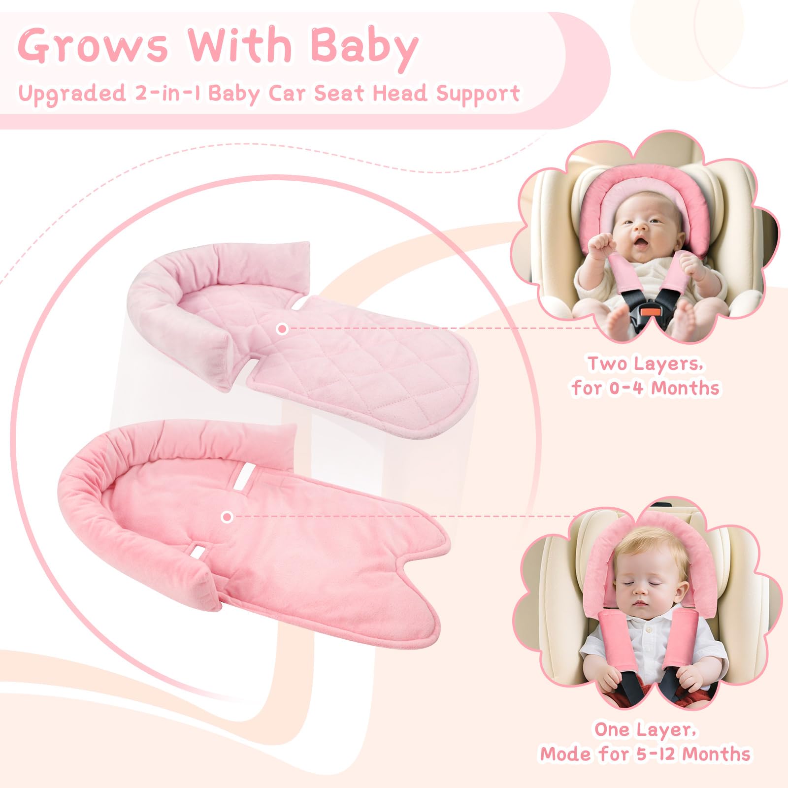 Pea Pod body support provides full-body comfort in infant seats.