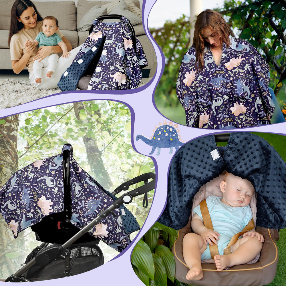 Pea Pod blue dinosaurs easy-installation with adjustable straps