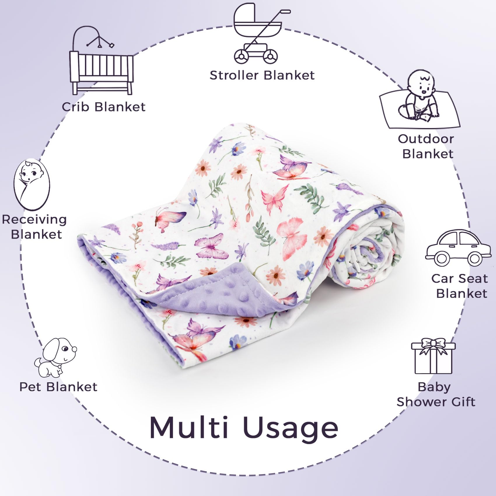 Pea Pod butterfly-pattern brightens nursery with purple pink accents