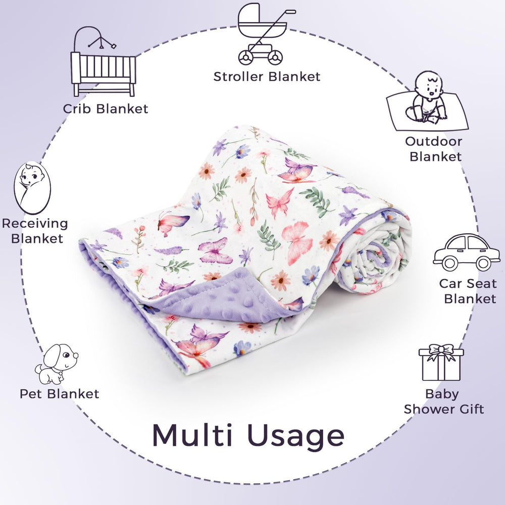 Pea Pod butterfly-pattern brightens nursery with purple pink accents