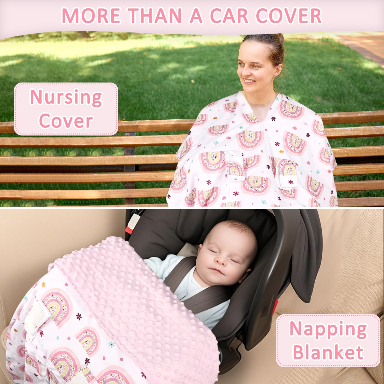 Pea Pod canopy doubles as nursing cover when needed.