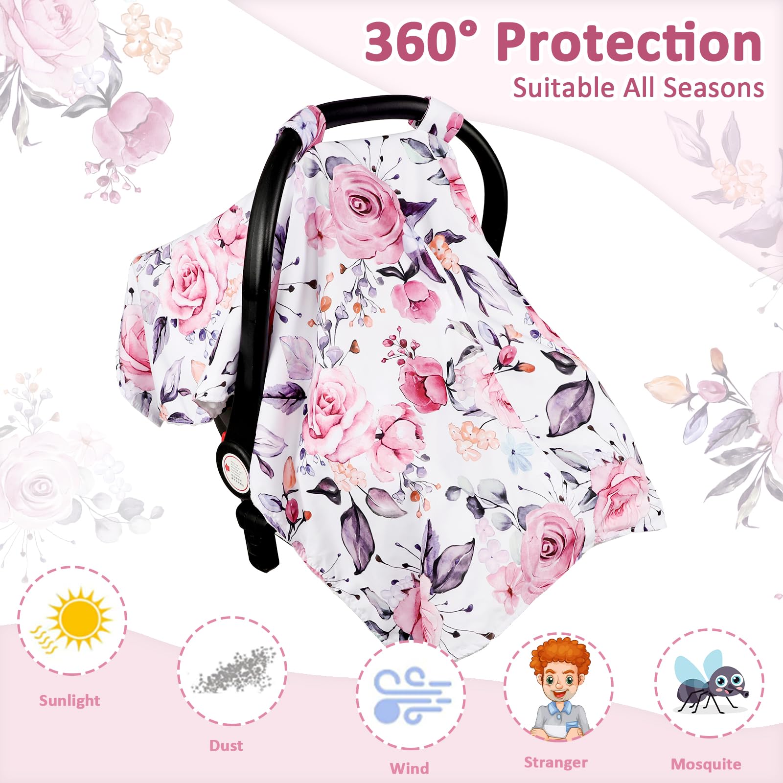 Pea Pod universal-fit cover fits car seats, strollers, and carriers smoothly.