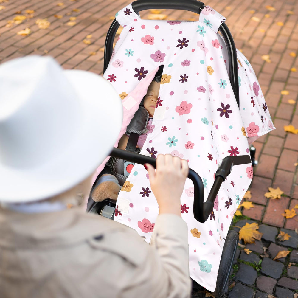 Pea Pod floral cover used as a nursing cover with discreet coverage.