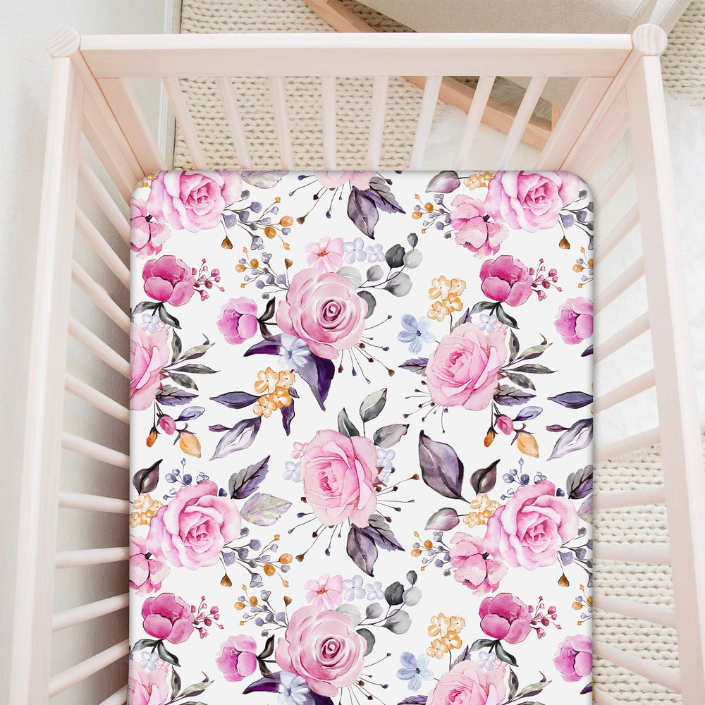 Pea Pod floral crib sheet gift-ready packaging for baby showers.