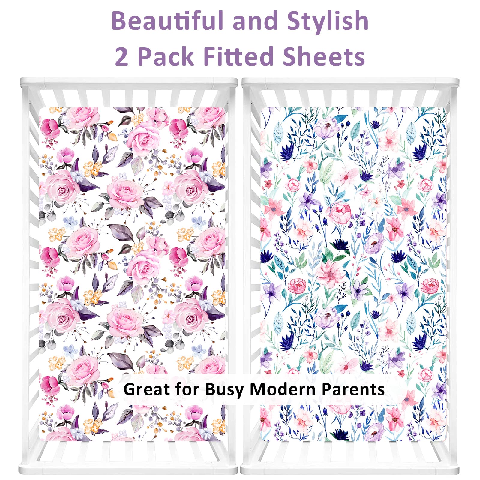 Pea Pod floral crib sheet machine-wash friendly for busy parents.