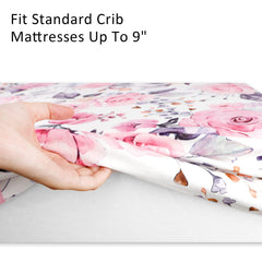 Pea Pod floral crib sheet styled for toddler beds with durable fabric.