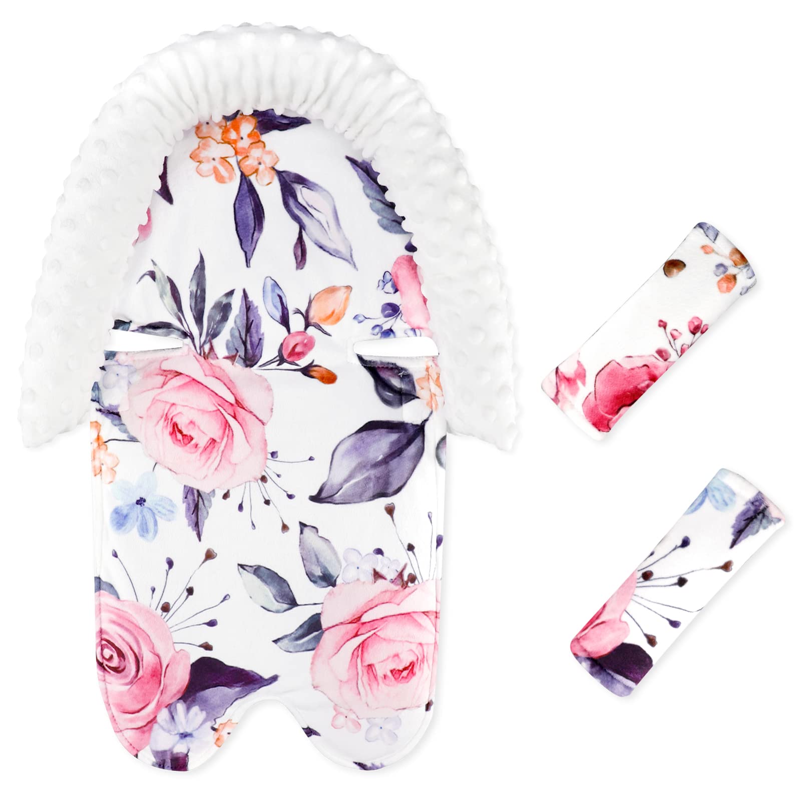 Pea Pod floral head support for car seats provides cozy neck support
