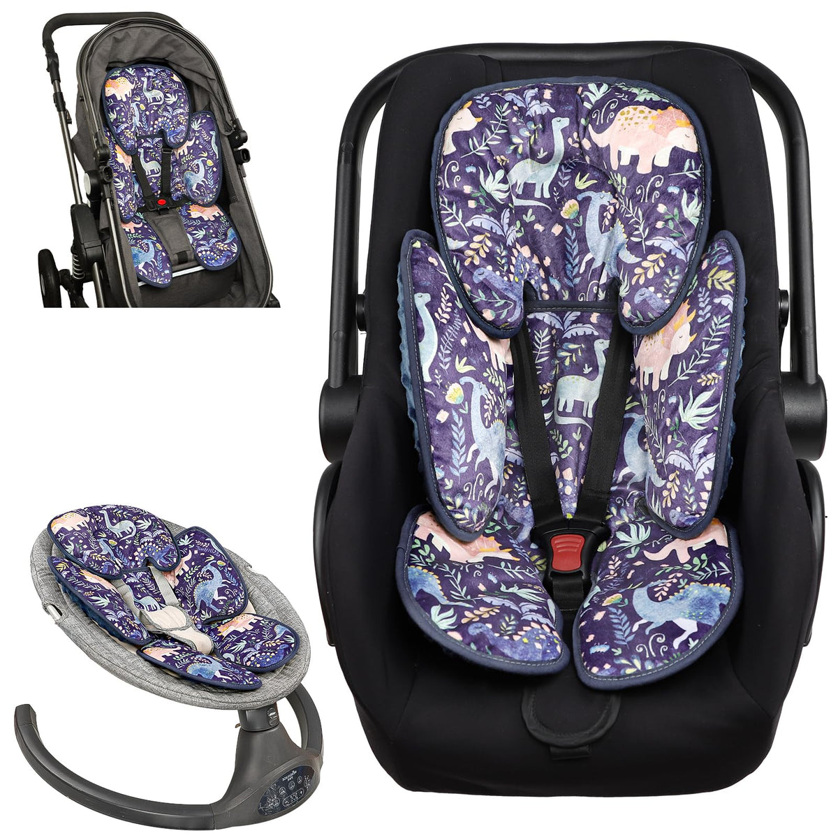 Pea Pod infant car seat insert with 2-in-1 head and body support for growing babies