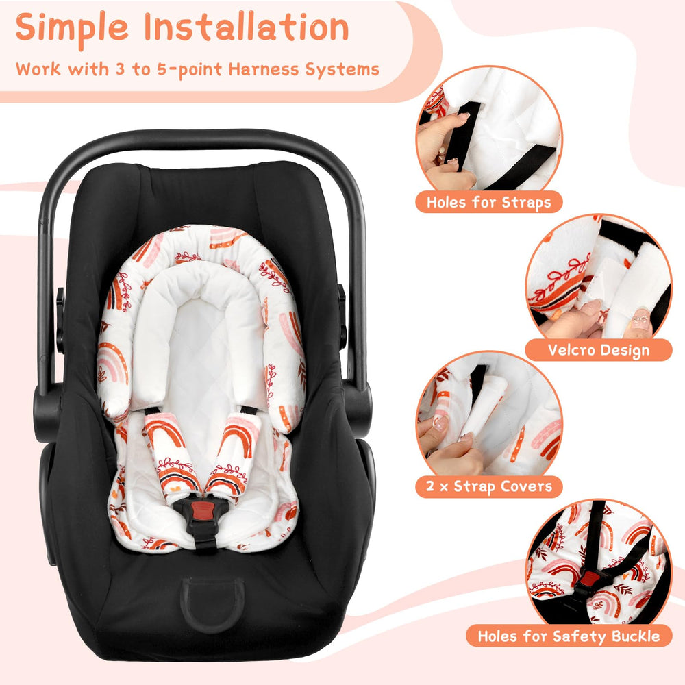 Pea Pod infant car seat insert offers full body comfort for newborns on the go