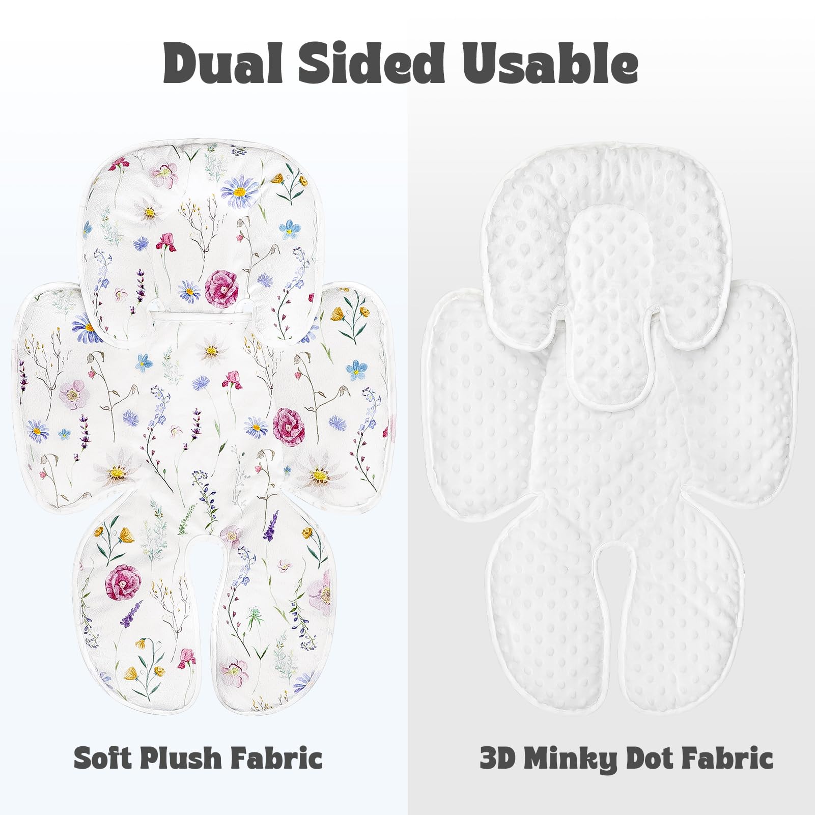 Breathable Minky dot fabric keeps baby cool during rides with Pea Pod.