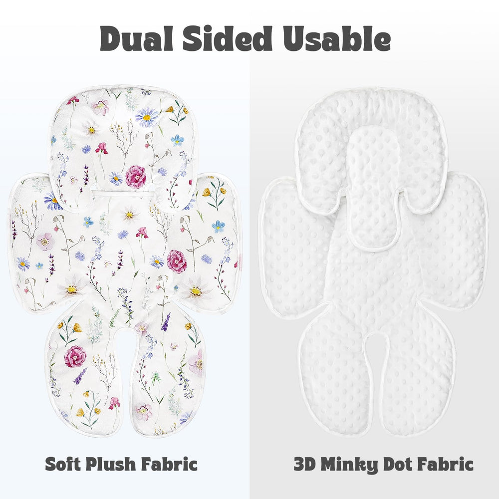 Breathable Minky dot fabric keeps baby cool during rides with Pea Pod.