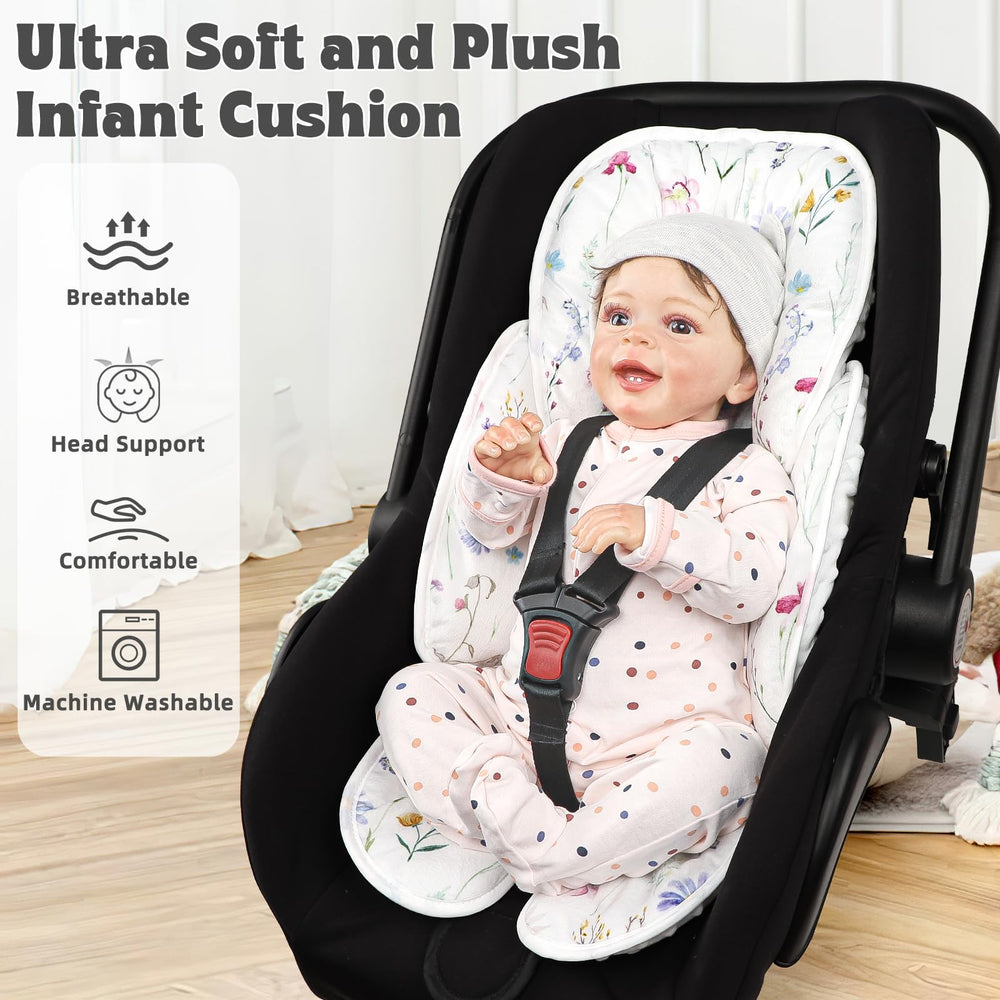 Reversible design of Pea Pod pad offers two looks for style.
