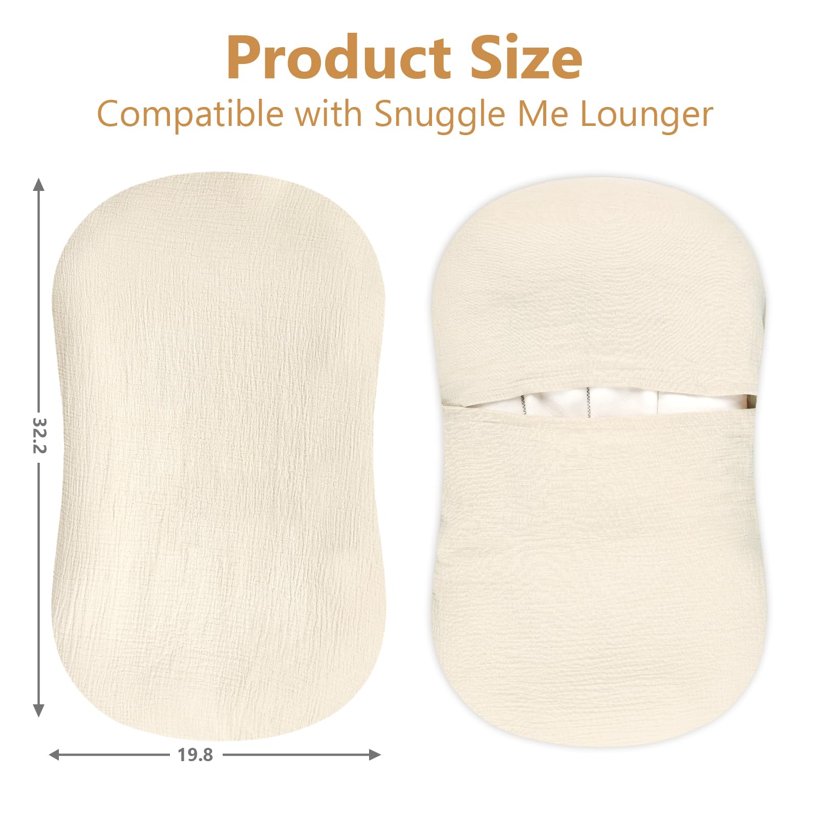 Pea Pod muslin cotton cover highlights breathable, skin-friendly fabric