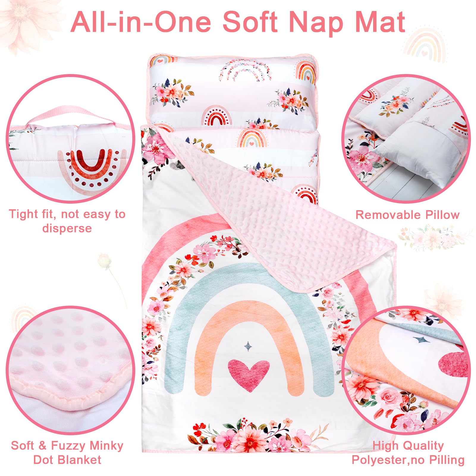 Pea Pod dot Minky blanket adds soft warmth during nap time
