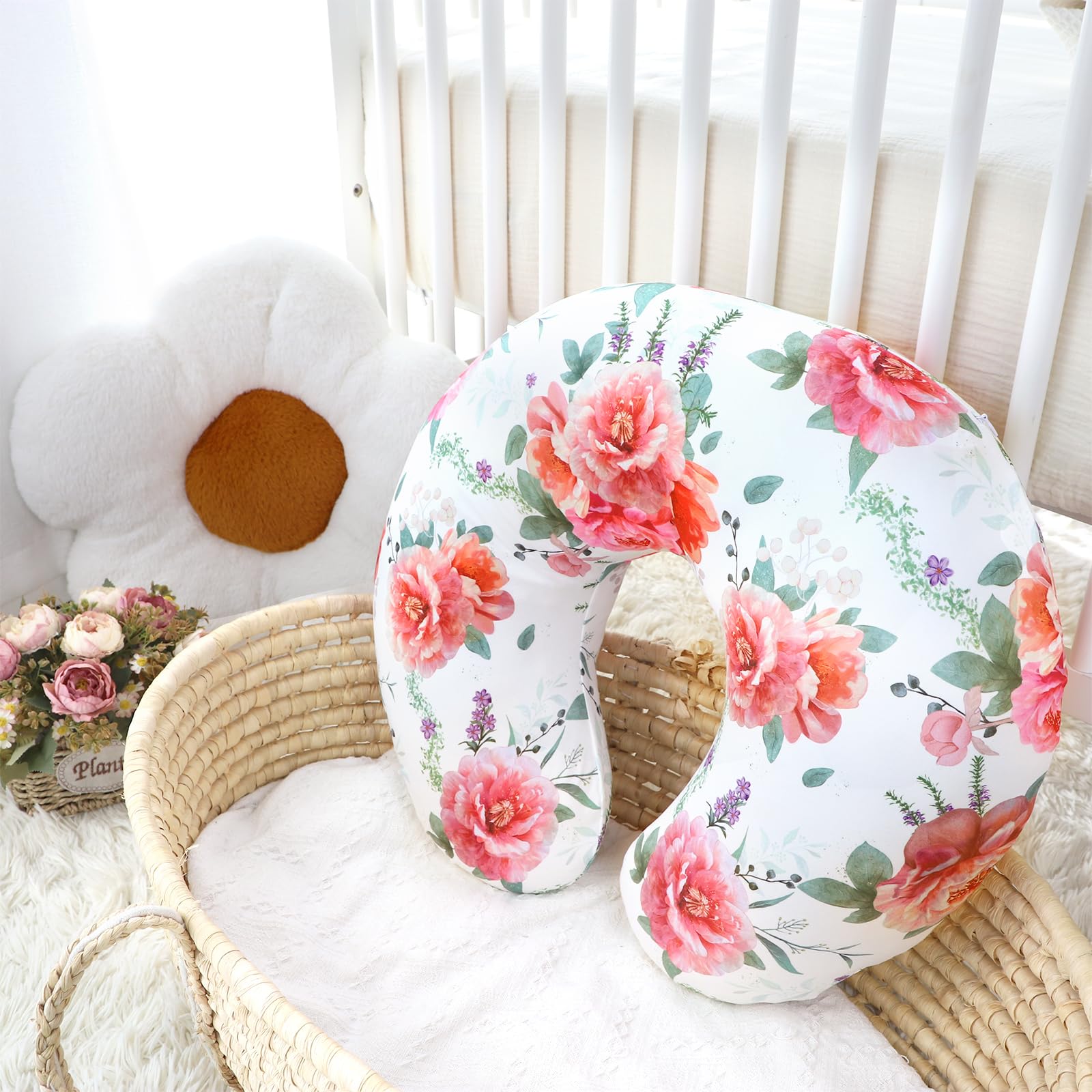Floral Pea Pod design brightens the nursery without overpowering decor