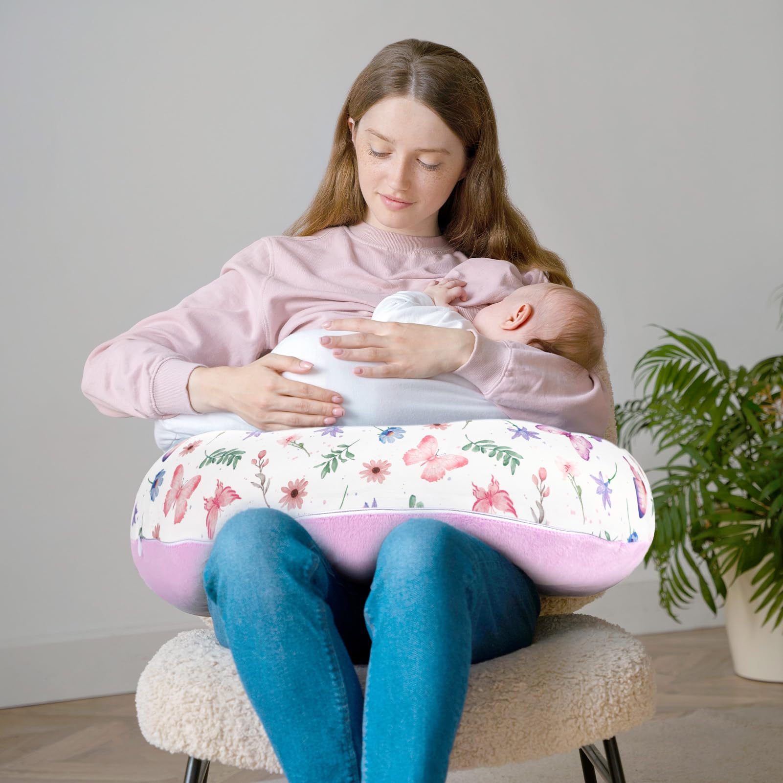 Pea Pod nursing pillow cover breathable material for baby comfort