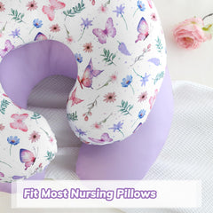 Pea Pod nursing pillow cover with hidden zipper for easy removal and cleaning.