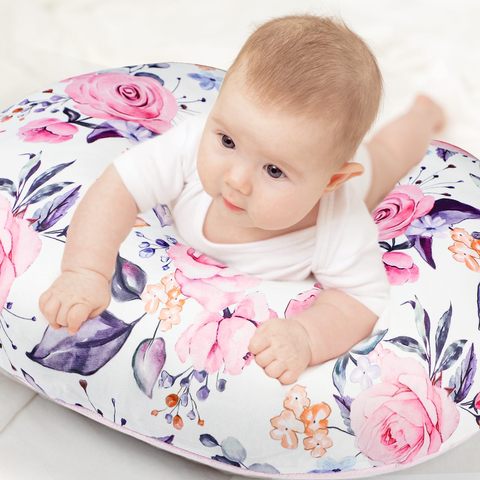 Elegant floral pattern from Pea Pod cover adds style to nurseries.