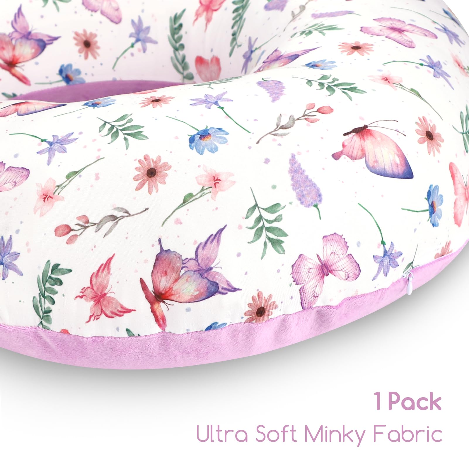Pea Pod nursing pillow cover with oversized hidden zipper for easy care